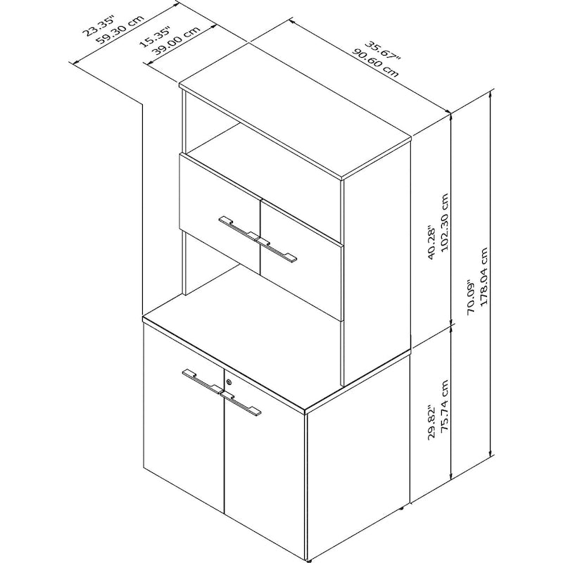 Armoire de rangement haute de bureau 500 avec portes par Bush Business Furniture