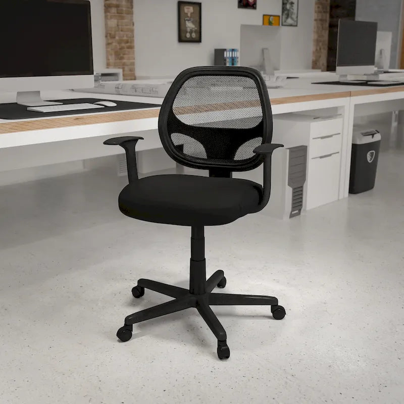 Chaise de bureau ergonomique pivotante en maille à dossier mi-haut
