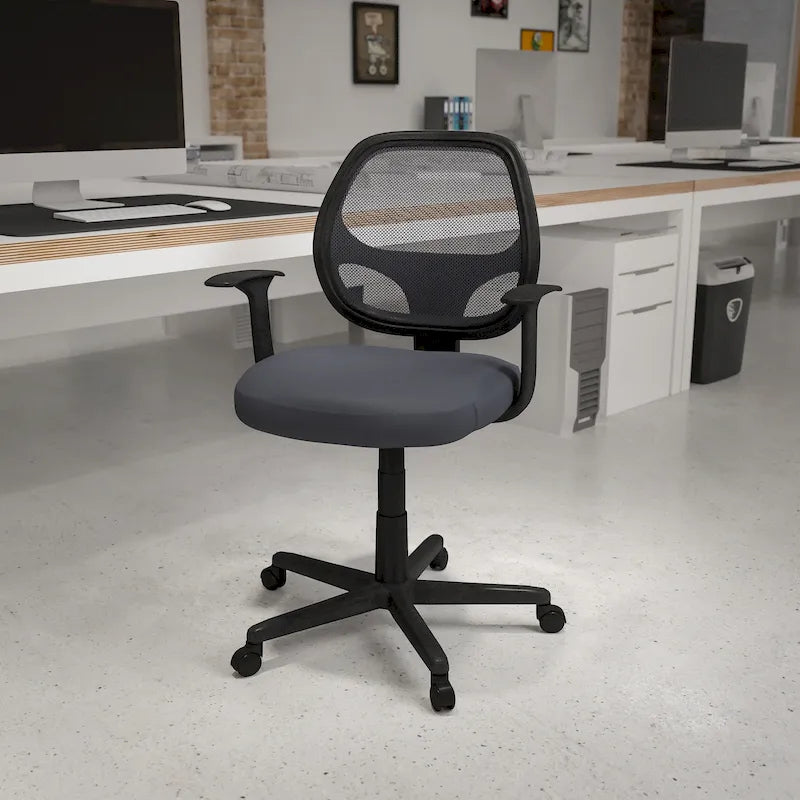 Chaise de bureau ergonomique pivotante en maille à dossier mi-haut
