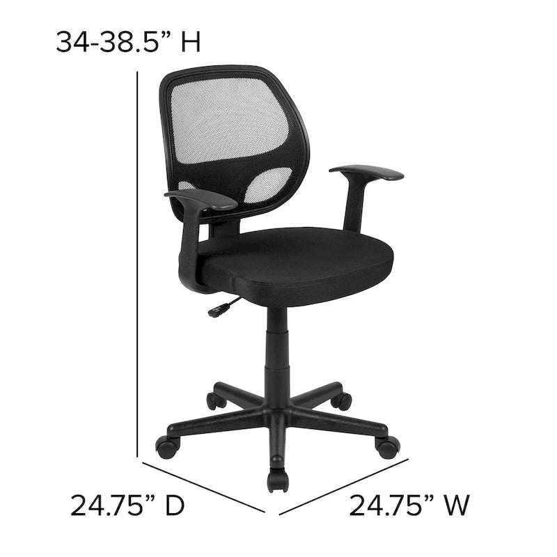 Chaise de bureau ergonomique pivotante en maille à dossier mi-haut