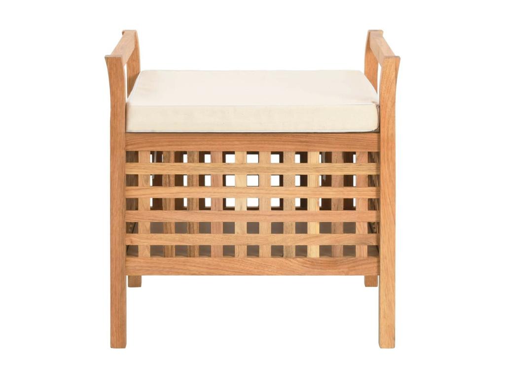 Banc de rangement 49x48x49 Massif du Bois de noyer