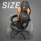 Chaises de jeu Bossin avec repose-pieds, grande taille (capacité 400 g), style racing, avec soutien lombaire ergonomique.