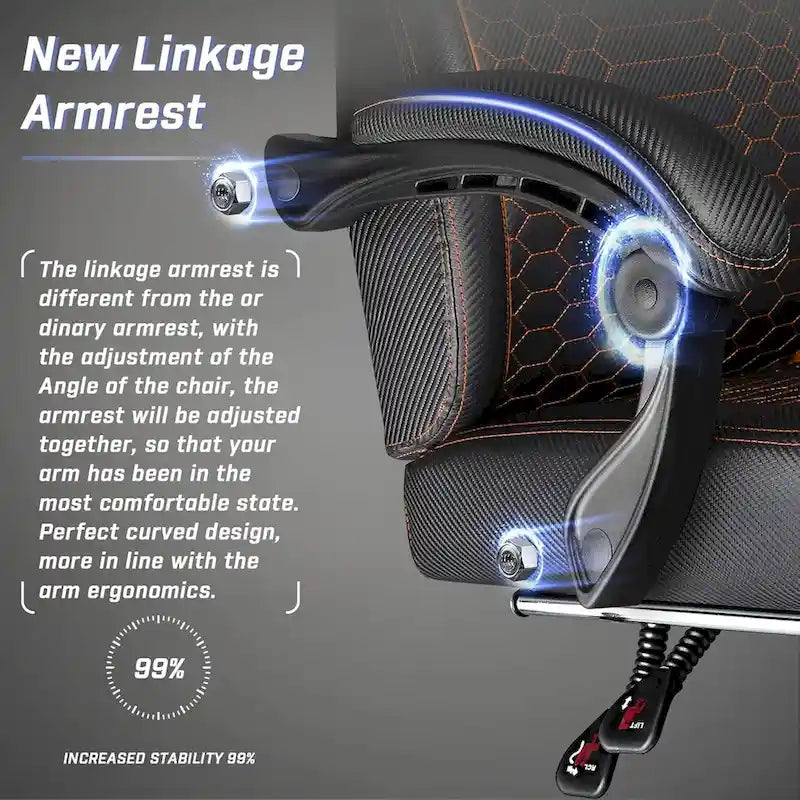 Chaises de jeu Bossin avec repose-pieds, grande taille (capacité 400 g), style racing, avec soutien lombaire ergonomique.