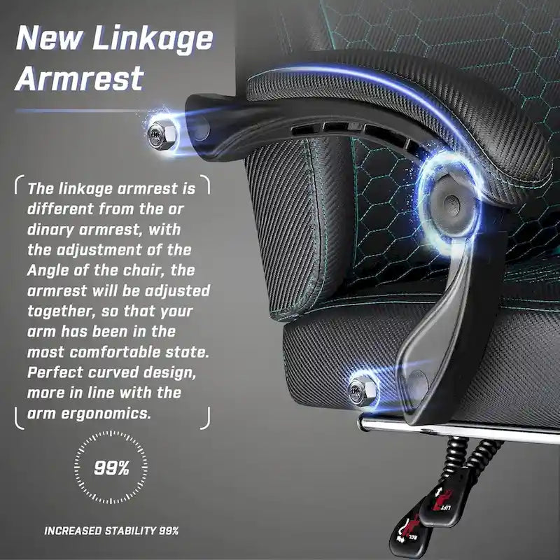 Chaises de jeu Bossin avec repose-pieds, grande taille (capacité 400 g), style racing, avec soutien lombaire ergonomique.