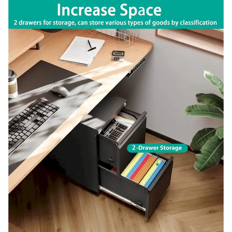 Classeur mobile à 2 tiroirs, rangement sous bureau, classeurs