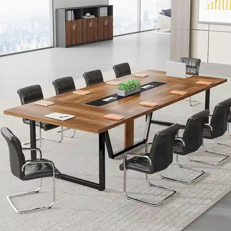 Table de conférence de 2,4 m (8 pi), grande table de réunion pour 10 personnes, montage facile