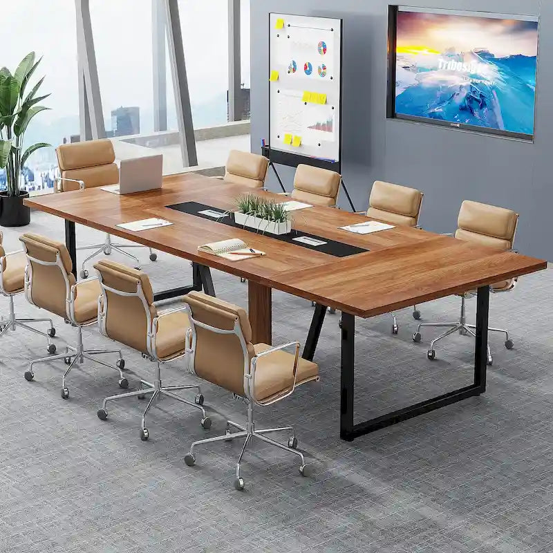Table de conférence de 2,4 m (8 pi), grande table de réunion pour 10 personnes, montage facile
