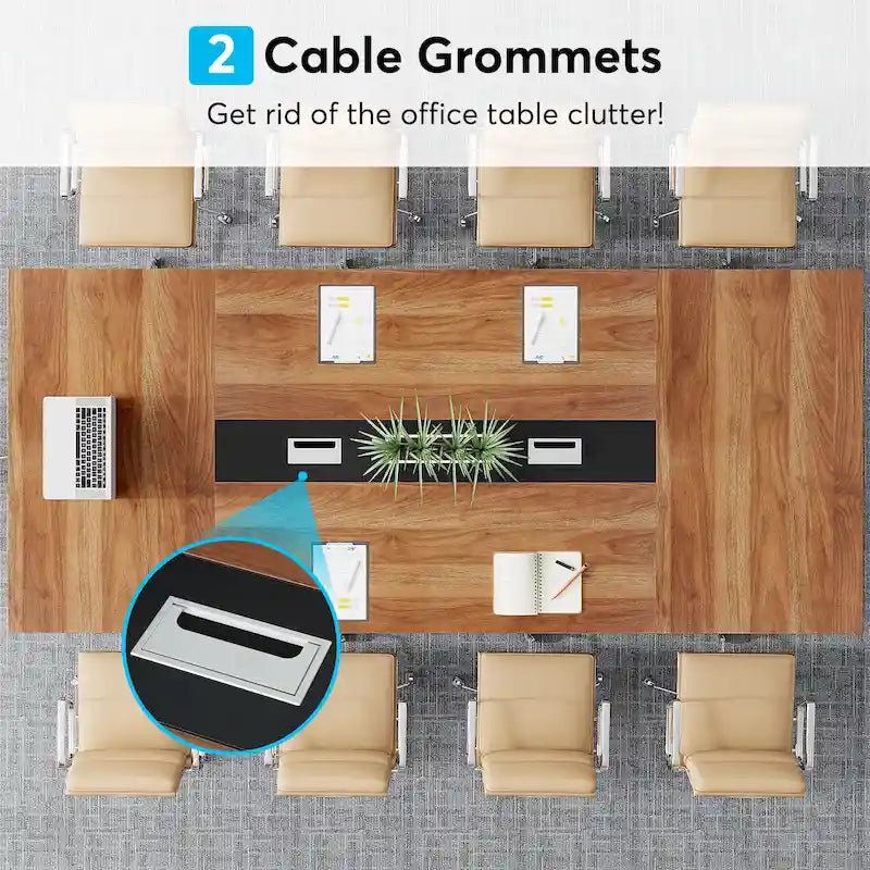 Table de conférence de 2,4 m (8 pi), grande table de réunion pour 10 personnes, montage facile