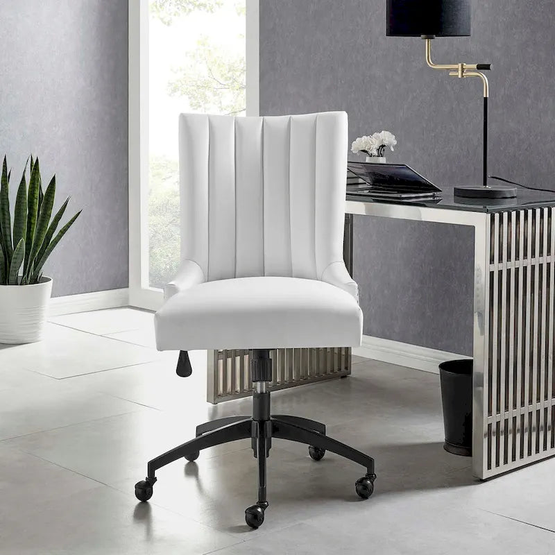 Fauteuil de bureau Empower Channel en cuir végétalien capitonné