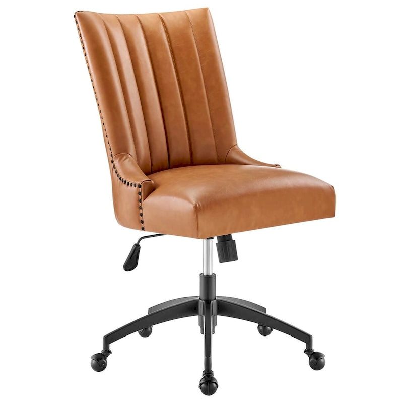 Fauteuil de bureau Empower Channel en cuir végétalien capitonné