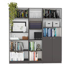 Bibliothèque Kenyon 3 pièces, 67 cm de large, 5 étagères et armoire