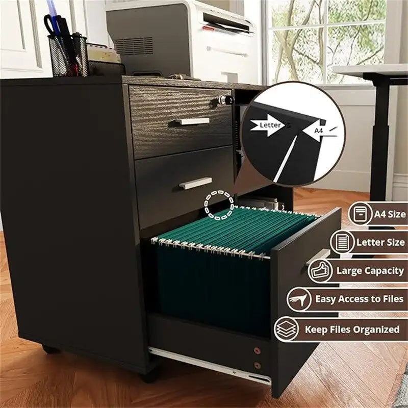 Classeur en bois - 15,75 po P x 31,69 po L x 26,29 po H