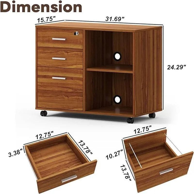 Classeur en bois - 15,75 po P x 31,69 po L x 26,29 po H