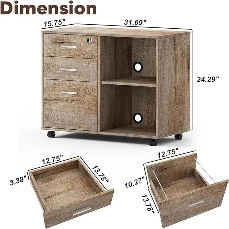 Classeur en bois - 15,75 po P x 31,69 po L x 26,29 po H