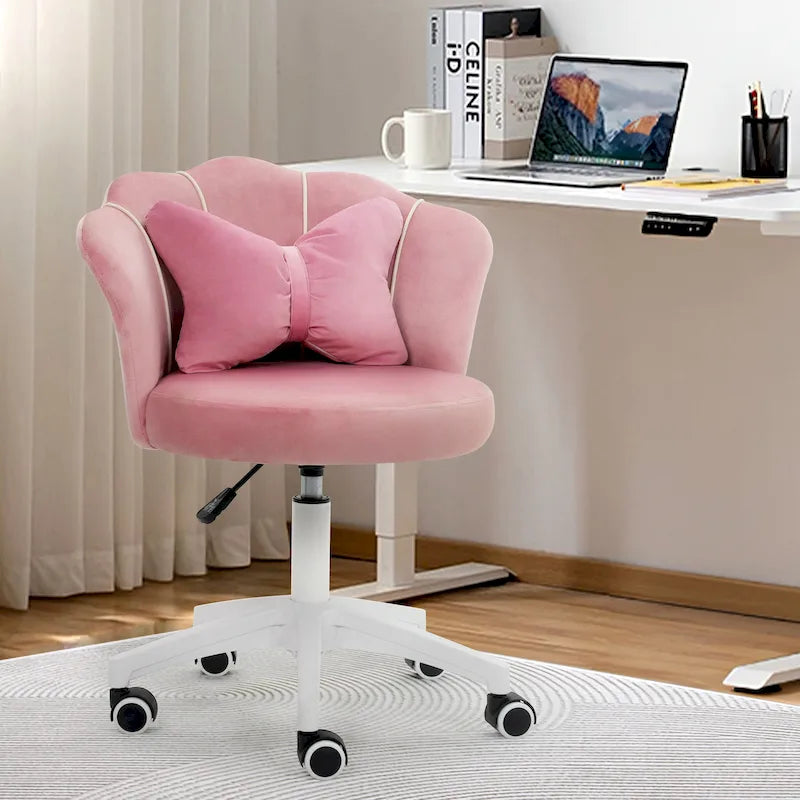 Chaise de bureau XINMICS moderne en velours, pivotante à 360° et réglable en hauteur