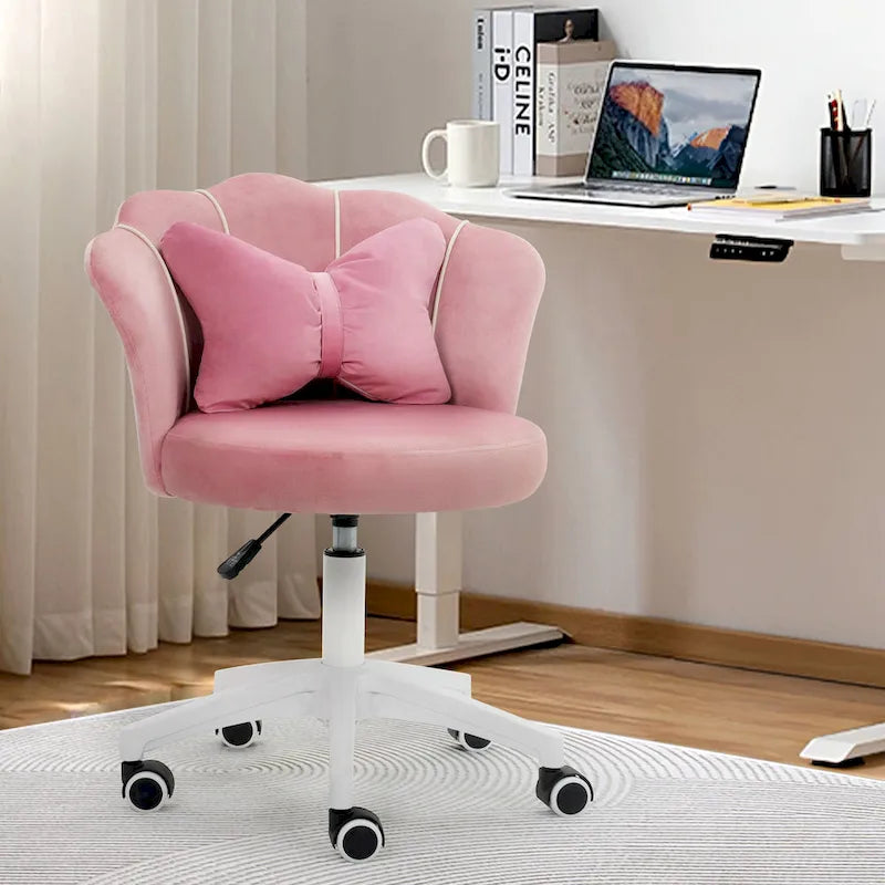 Chaise de bureau XINMICS moderne en velours, pivotante à 360° et réglable en hauteur