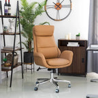 Chaise de bureau pivotante moderne Glitzhome à dossier haut réglable et à roulettes, ergonomique