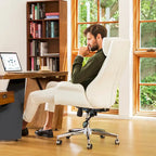 Chaise de bureau pivotante moderne Glitzhome à dossier haut réglable et à roulettes, ergonomique