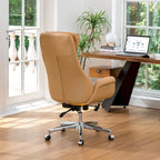 Chaise de bureau pivotante moderne Glitzhome à dossier haut réglable et à roulettes, ergonomique
