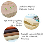 Chaise de bureau pivotante moderne Glitzhome à dossier haut réglable et à roulettes, ergonomique