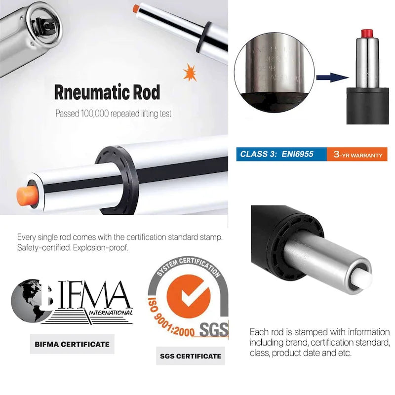 Chaise de bureau pivotante moderne Glitzhome à dossier haut réglable et à roulettes, ergonomique