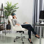 Chaise de bureau pivotante moderne Glitzhome à dossier haut réglable et à roulettes, ergonomique