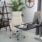 Chaise de bureau pivotante moderne Glitzhome à dossier haut réglable et à roulettes, ergonomique