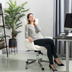 Chaise de bureau pivotante moderne Glitzhome à dossier haut réglable et à roulettes, ergonomique