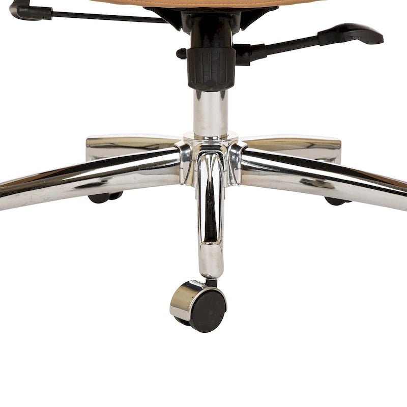 Chaise de bureau pivotante moderne Glitzhome à dossier haut réglable et à roulettes, ergonomique