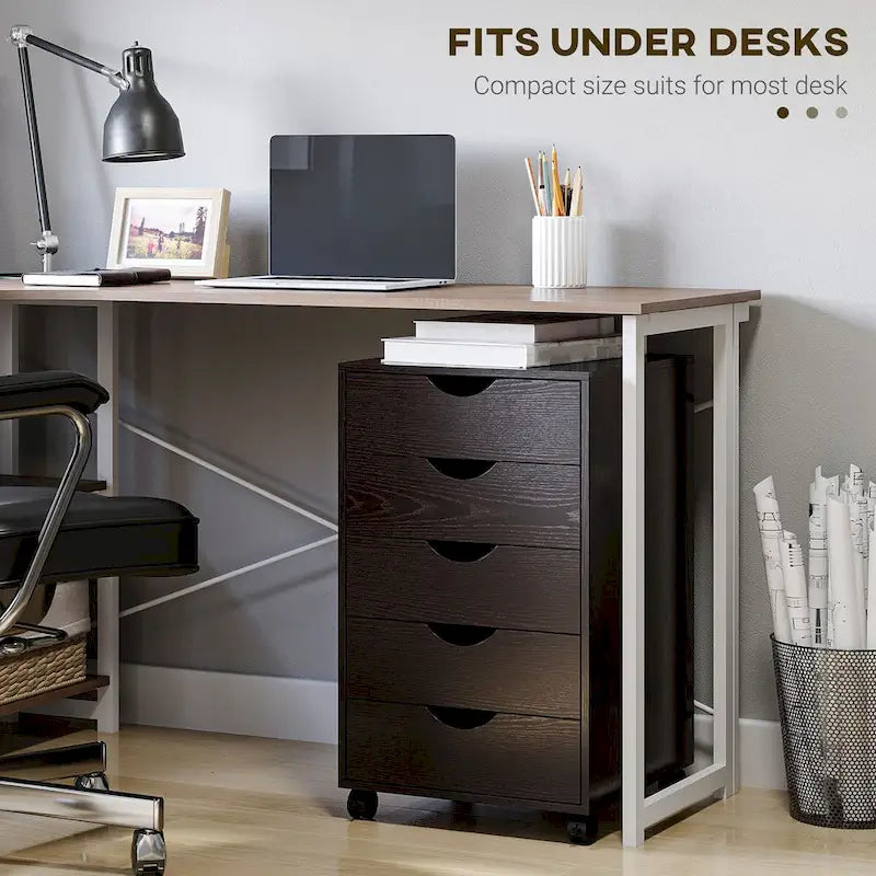 Classeur à tiroirs moderne minimaliste nordique à 5 tiroirs avec roulettes