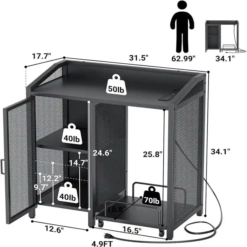 Classeurs de bureau pour bureau à domicile - 42 cm (P) x 80 cm (L) x 86 cm (H)