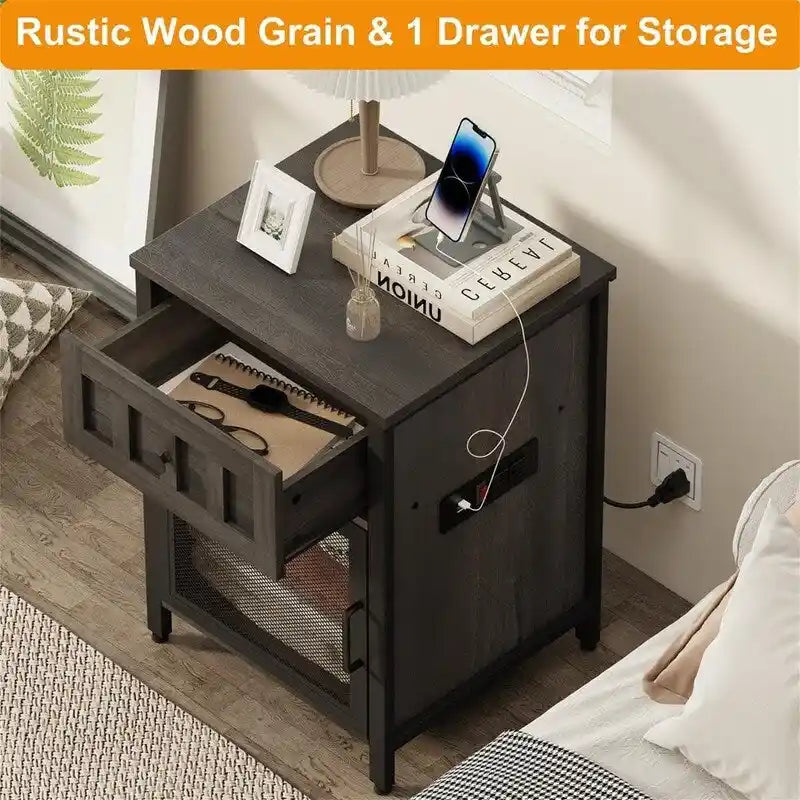 Table d'appoint avec station de recharge