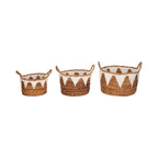 Paniers nomades Sagebrook Home Coastal Banana Leaf, ensemble de trois, finition naturelle - 14 x 14 x 10