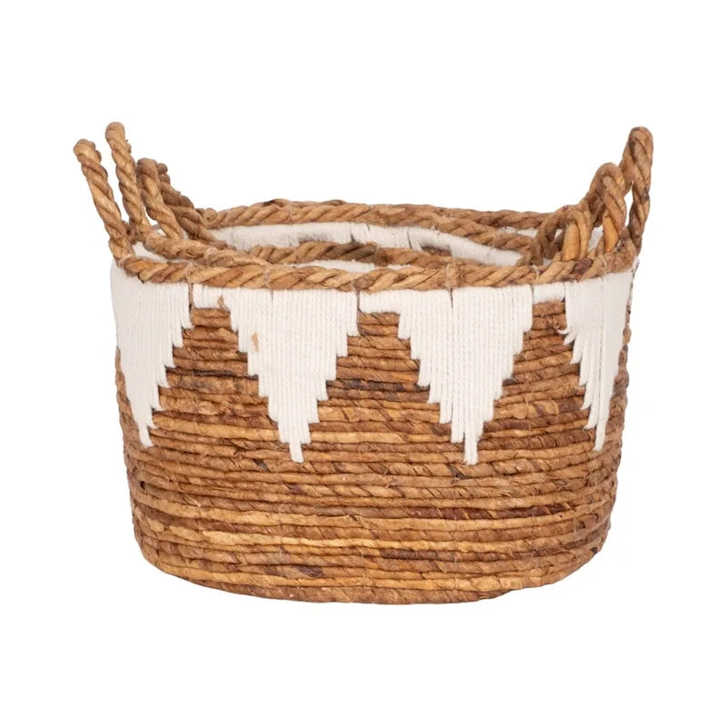 Paniers nomades Sagebrook Home Coastal Banana Leaf, ensemble de trois, finition naturelle - 14 x 14 x 10