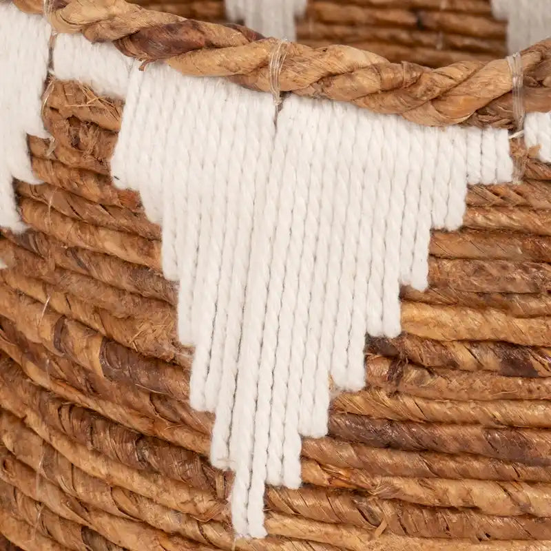 Paniers nomades Sagebrook Home Coastal Banana Leaf, ensemble de trois, finition naturelle - 14 x 14 x 10