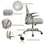 Chaise de bureau Yaheetech en maille avec accoudoirs relevables - Non disponible