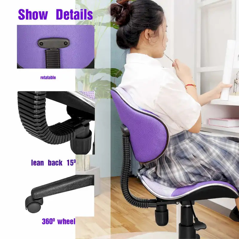 Chaise de bureau ergonomique en maille JJS avec soutien lombaire réglable
