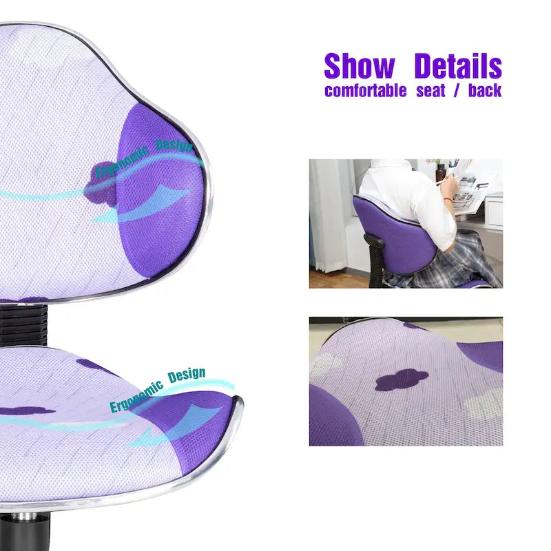 Chaise de bureau ergonomique en maille JJS avec soutien lombaire réglable