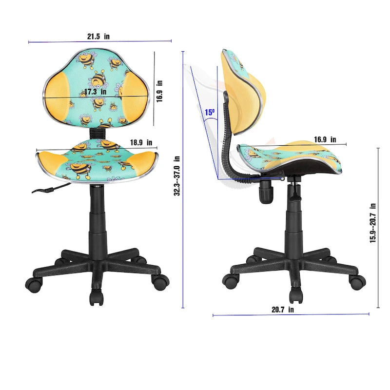 Chaise de bureau ergonomique en maille JJS avec soutien lombaire réglable