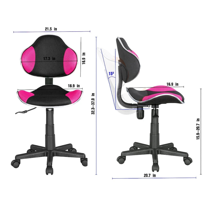 Chaise de bureau ergonomique en maille JJS avec soutien lombaire réglable