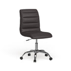 Chaise de bureau en vinyle Ripple sans accoudoirs, dossier mi-haut