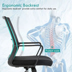 Fauteuil de bureau pivotant ergonomique Addison moderne à hauteur réglable avec soutien lombaire