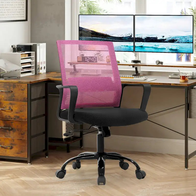 Fauteuil de bureau pivotant ergonomique Addison moderne à hauteur réglable avec soutien lombaire