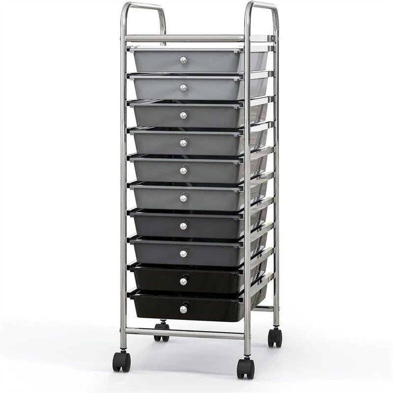 10 Drawer Rolling Storage Cart - 15 D x 13 W x 34 H
