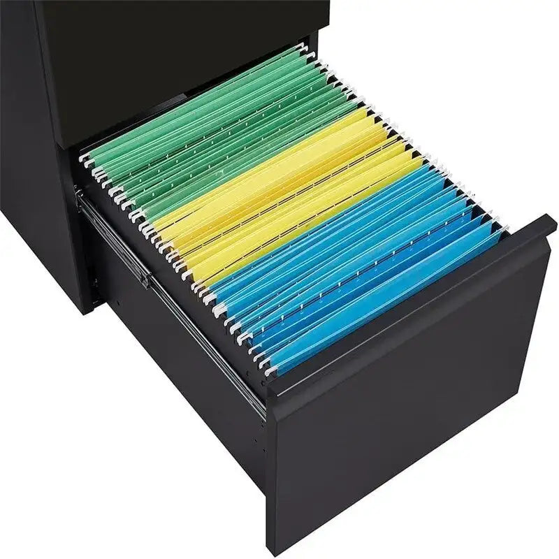 Classeur mobile à 2 tiroirs avec serrure - 17 cm P x 24 cm L x 15 cm H