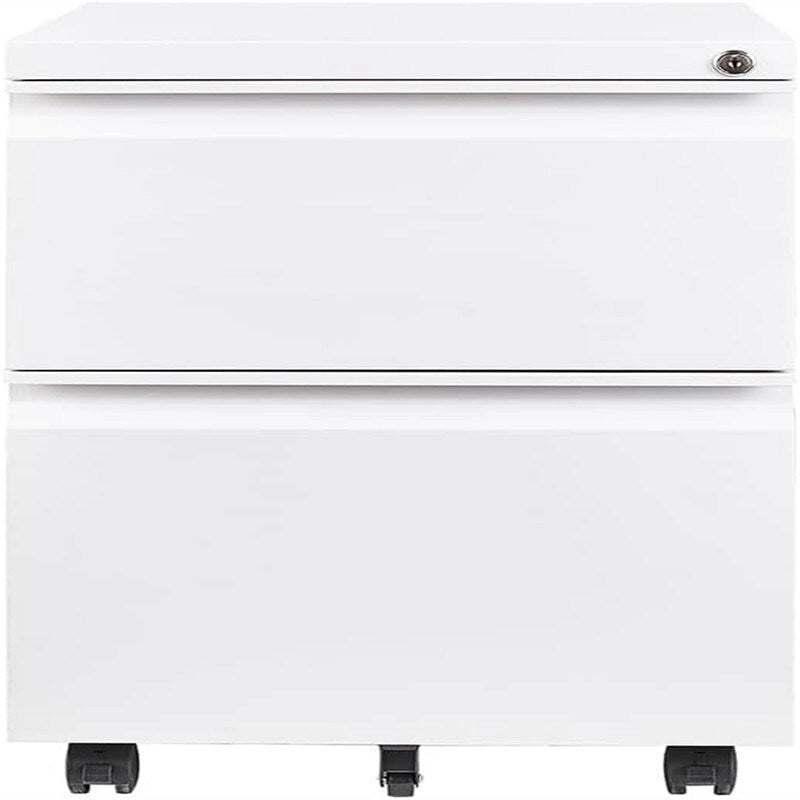 Classeur mobile à 2 tiroirs avec serrure - 17 cm P x 24 cm L x 15 cm H