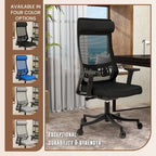 Chaise de conférence de bureau en coton avec dossier en maille, série Dale par LeisureMod