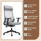 Chaise de conférence de bureau en coton avec dossier en maille, série Dale par LeisureMod