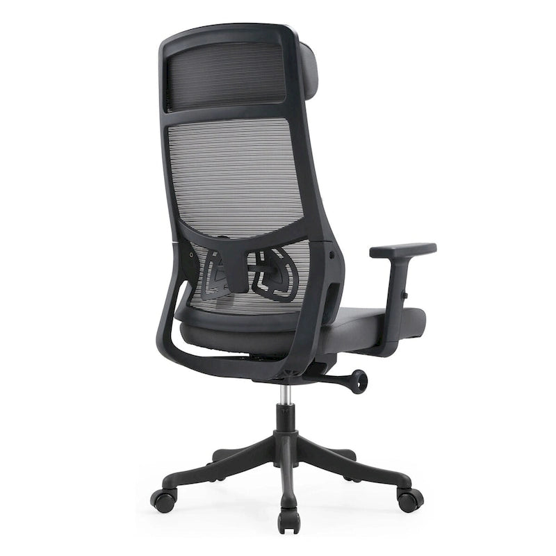 Chaise de conférence de bureau en coton avec dossier en maille, série Dale par LeisureMod