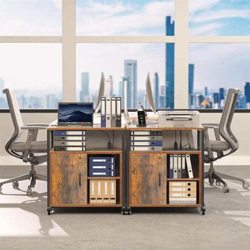 Classeur à roulettes avec frein et serrure - 25,59 cm (P) x 5,12 cm (L) x 19,29 cm (H)